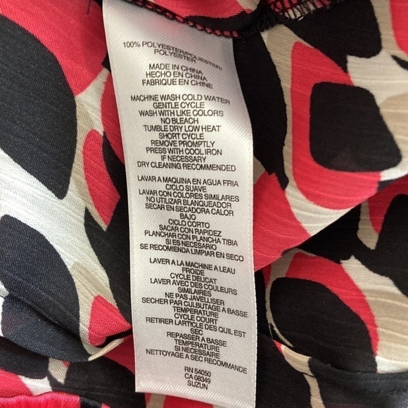 Kasper medium petite sleeveless blouse black pink tan - Picture 10 of 10